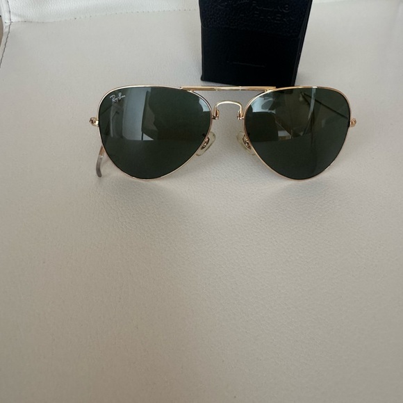 Ray-Ban Accessories - Ray-Ban Gold Aviator Sunglasses with Black Lenses